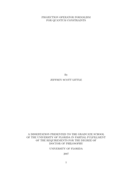 Projection Operator Formalism for Quantum Constraints