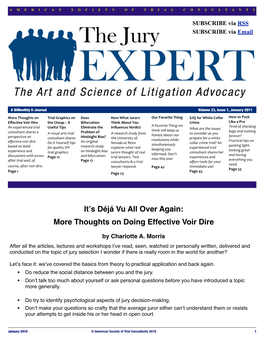 More Thoughts on Doing Effective Voir Dire