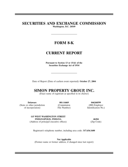 Securities and Exchange Commission Form 8-K