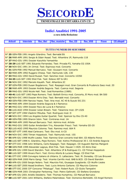 Indici Di Seicorde, Trimestrale Di Chitarra Con CD