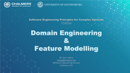 Domain Engineering: Feature Modelling