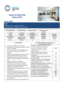 HEALTH SECTOR BULLETIN April 2020