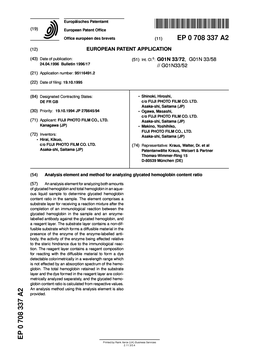 Analysis Element and Method for Analyzing Glycated Hemoglobin Content Ratio