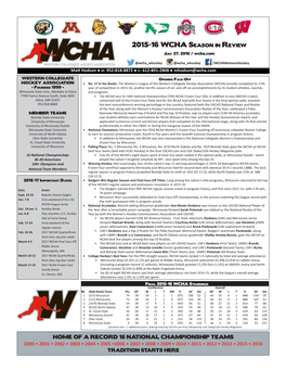 2015-16 WCHA Season in Review