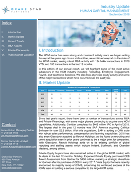 Index Contact I. Introduction Industry Update II. Market Update