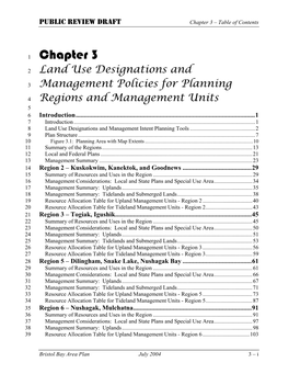 Chapter 3 – Table of Contents