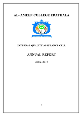 Al- Ameen College Edathala Annual Report