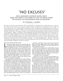 NO Excuses” HOW AMERICAN HURDLER GLENN DAVIS TOOK the WORST LIFE THREW at HIM to BRING GLORY to HIMSELF, HIS HOMETOWN and HIS COUNTRY