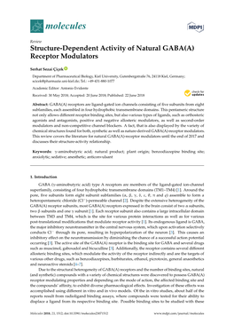 Structure-Dependent Activity of Natural GABA(A) Receptor Modulators