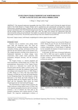 Evolution Characteristics of North Branch in the Yangtze Estuary Since Middle 20Th