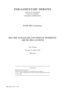 Parliamentary Debates House of Commons Official Report General Committees