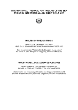 Minutes of Public Hearings