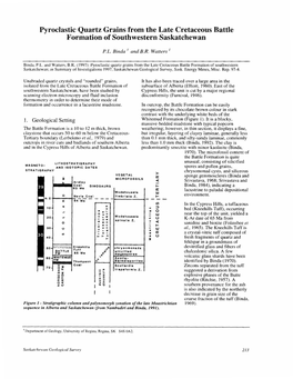 Pyroclastic Quartz Grains from the Late Cretaceous Battle Formation of Southwestern Saskatchewan