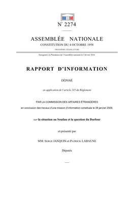 N° 2274 Assemblée Nationale