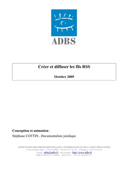 Créer Et Diffuser Les Fils RSS