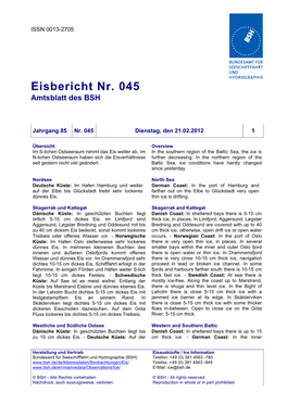 Eisbericht Nr. 045 Amtsblatt Des BSH