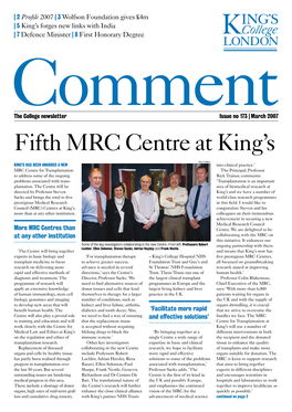 Fifth MRC Centre at King's