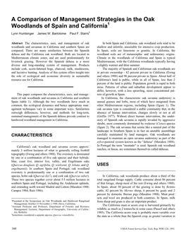 A Comparison of Management Strategies in the Oak Woodlands of Spain and California1