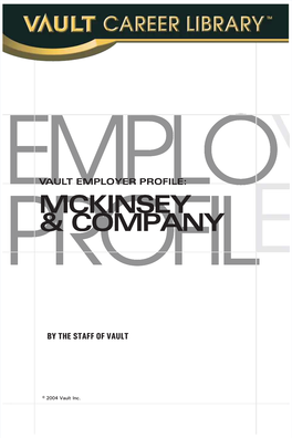 Vault Employer Profile: Mckinsey P&R Companyofil