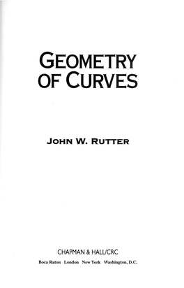 Geometry of Curves