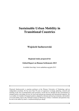 Sustainable Urban Mobility in Transitional Countries