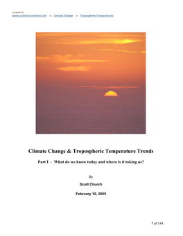 Climate Change & Tropospheric Temperature Trends