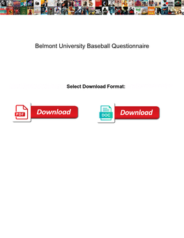 Belmont University Baseball Questionnaire