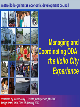 The Iloilo Experience by Mayor Jerry Trenas