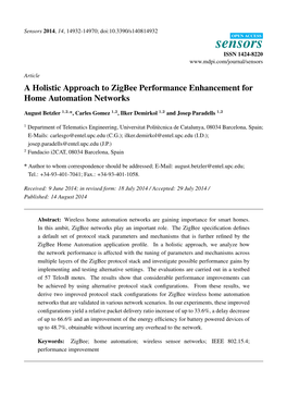 A Holistic Approach to Zigbee Performance Enhancement for Home Automation Networks