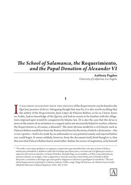 The School of Salamanca, the Requerimiento, and the Papal Donation 3