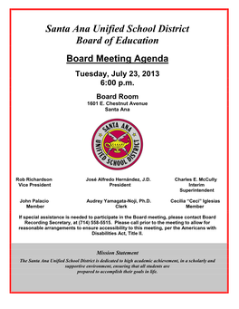 Santa Ana Unified School District Board of Education
