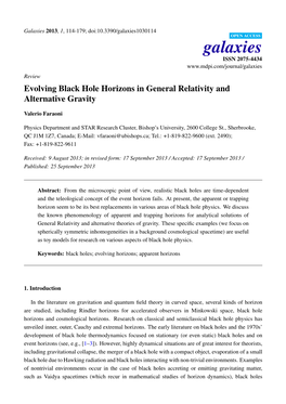 Evolving Black Hole Horizons in General Relativity and Alternative Gravity