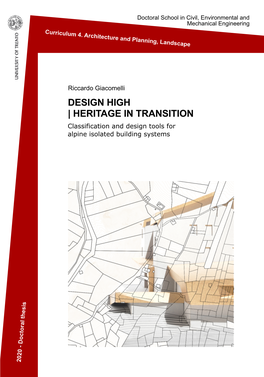 DESIGN HIGH | HERITAGE in TRANSITION Classification and Design Tools for Alpine Isolated Building Systems