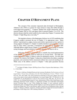 Chapter 13 Repayment Plans