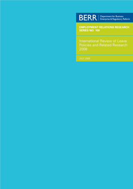 International Review of Leave Policies and Related Research 2008