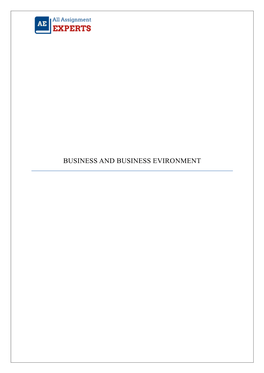 Business and Business Evironment