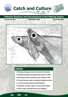 Fisheries Research and Development in the Mekong Region Volume 18, No 3 ISSN 0859-290X December 2012
