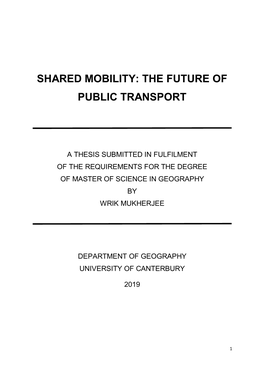 Shared Mobility: the Future of Public Transport