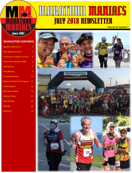 Marathon Maniacs Newsletter