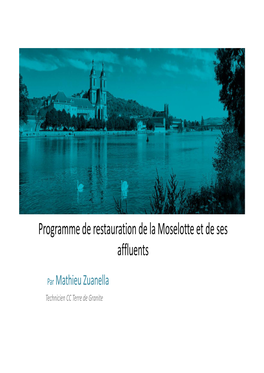 Programme De Restauration De La Moselotte Et De Ses Affluents