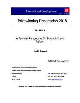 A Feminist Perspective on Burundi's Land Reform