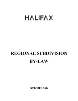 Regional Subdivision By-Law with Amendments to September 30, 2017