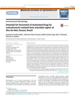 Potential for Biocontrol of Melanized Fungi by Actinobacteria Isolated
