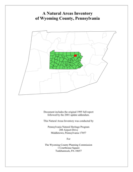 A Natural Areas Inventory of Wyoming County, Pennsylvania