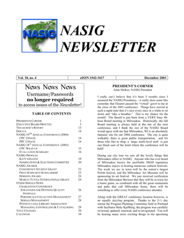 Nasig Newsletter