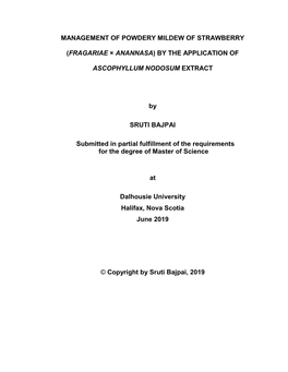 Management of Powdery Mildew of Strawberry