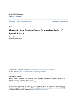 Changes in State Suspicion Across Time: an Examination of Dynamic Effects