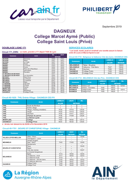 DAGNEUX College Marcel Aymé (Public) College Saint Louis (Privé)