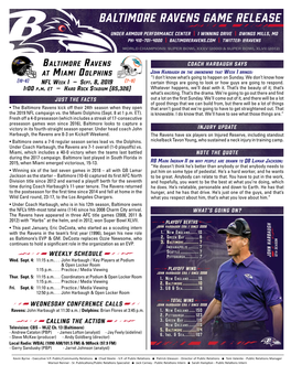 Baltimore Ravens Game Release