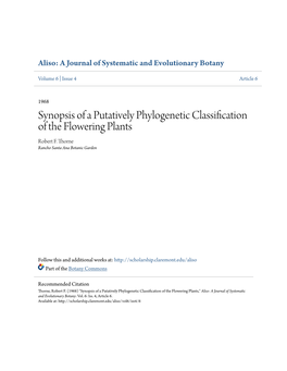 Synopsis of a Putatively Phylogenetic Classification of the Flowering Plants Robert F